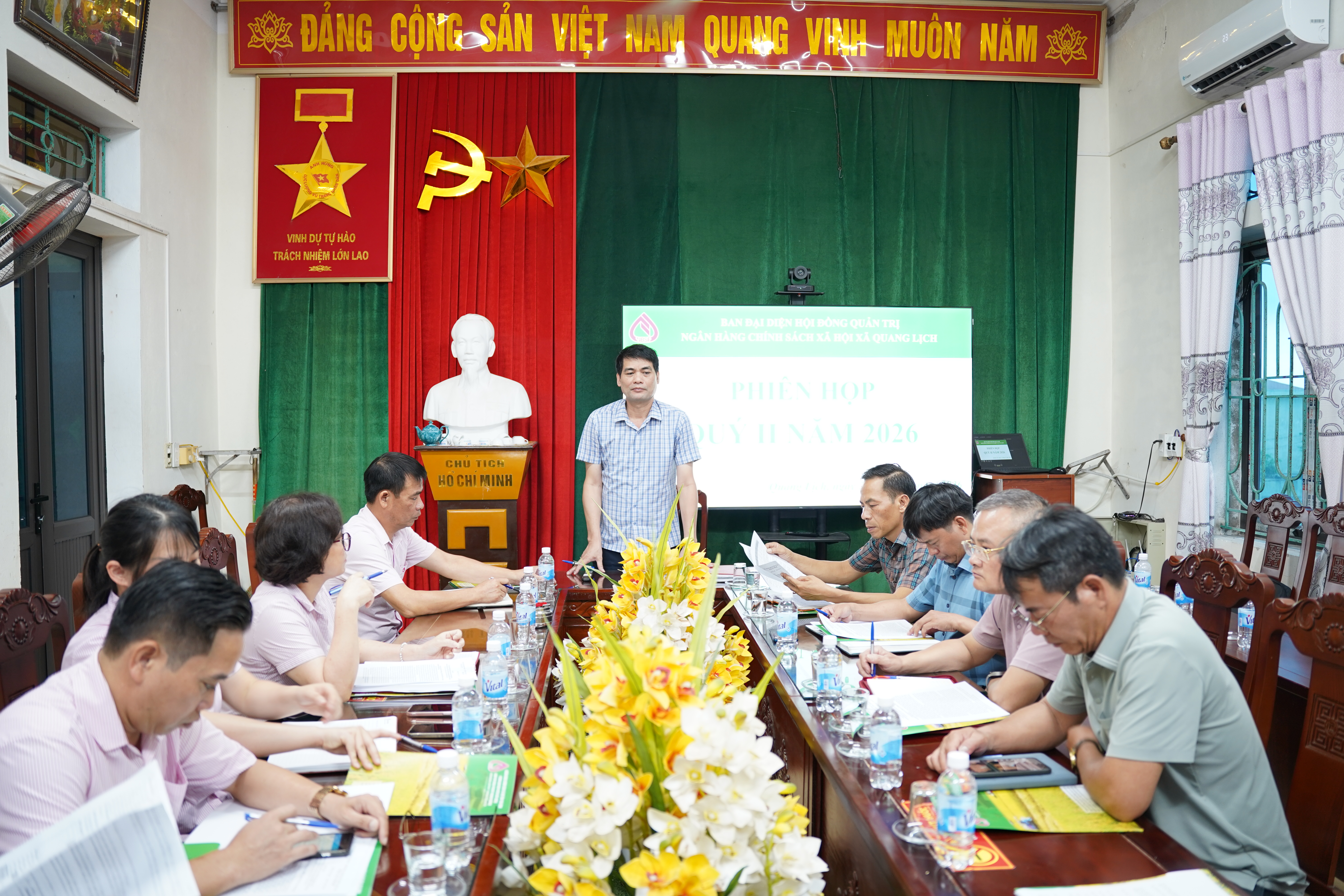 Ban Đại diện Hội đồng quản trị Ngân hàng Chính sách xã hội xã họp đánh giá kết quả hoạt động quý II, triển khai nhiệm vụ quý III năm 2026
