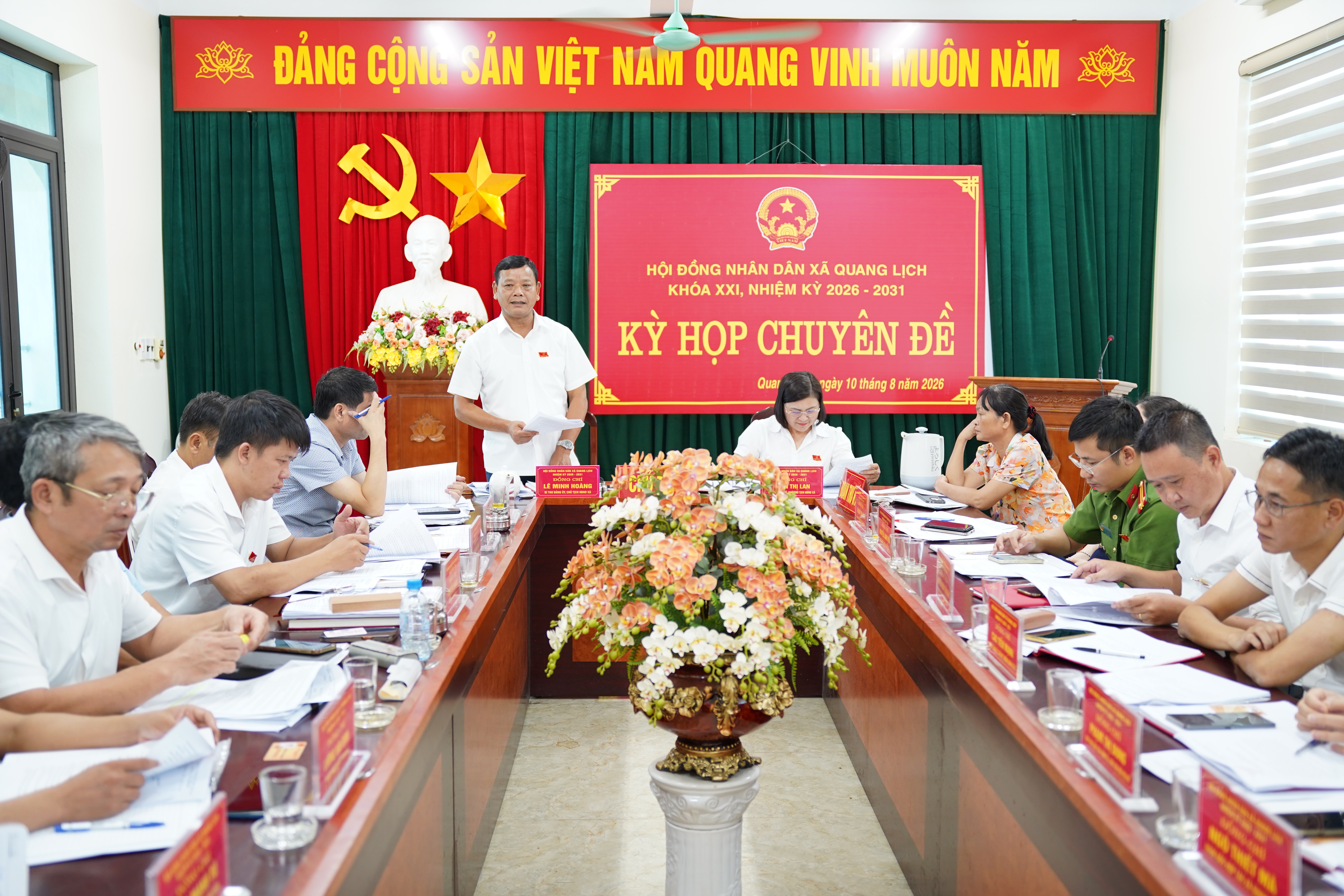 HĐND xã Quang Lịch tổ chức kỳ họp chuyên đề khóa XXI, nhiệm kỳ 2026 - 2031