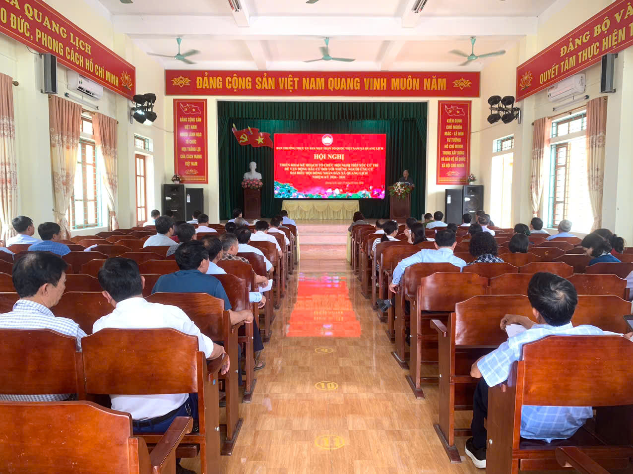 Triển khai kế hoạch tổ chức hội nghị tiếp xúc cử tri để vận động bầu cử đối với người ứng cử đại biểu HĐND xã Quang Lịch, nhiệm kỳ 2026 - 2031