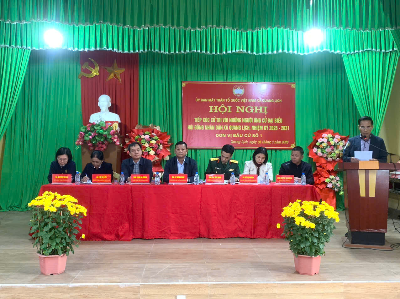 Hội nghị tiếp xúc cử tri với những người ứng cử đại biểu HĐND xã Quang Lịch, nhiệm kỳ 2026 - 2031, đơn vị bầu cử số 01