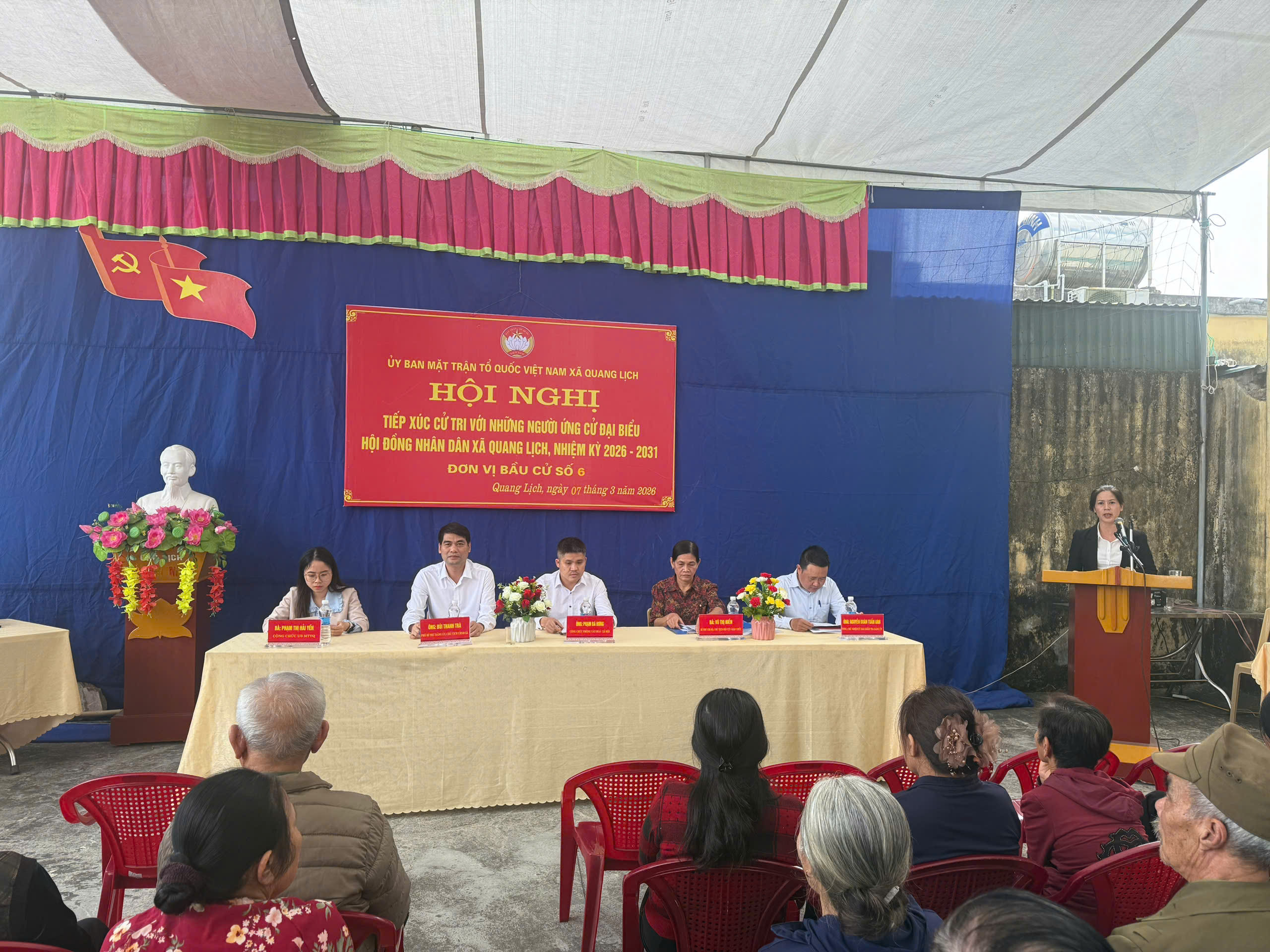 Hội nghị tiếp xúc cử tri với những người ứng cử đại biểu HĐND xã Quang Lịch, nhiệm kỳ 2026 - 2031, đơn vị bầu cử số 06