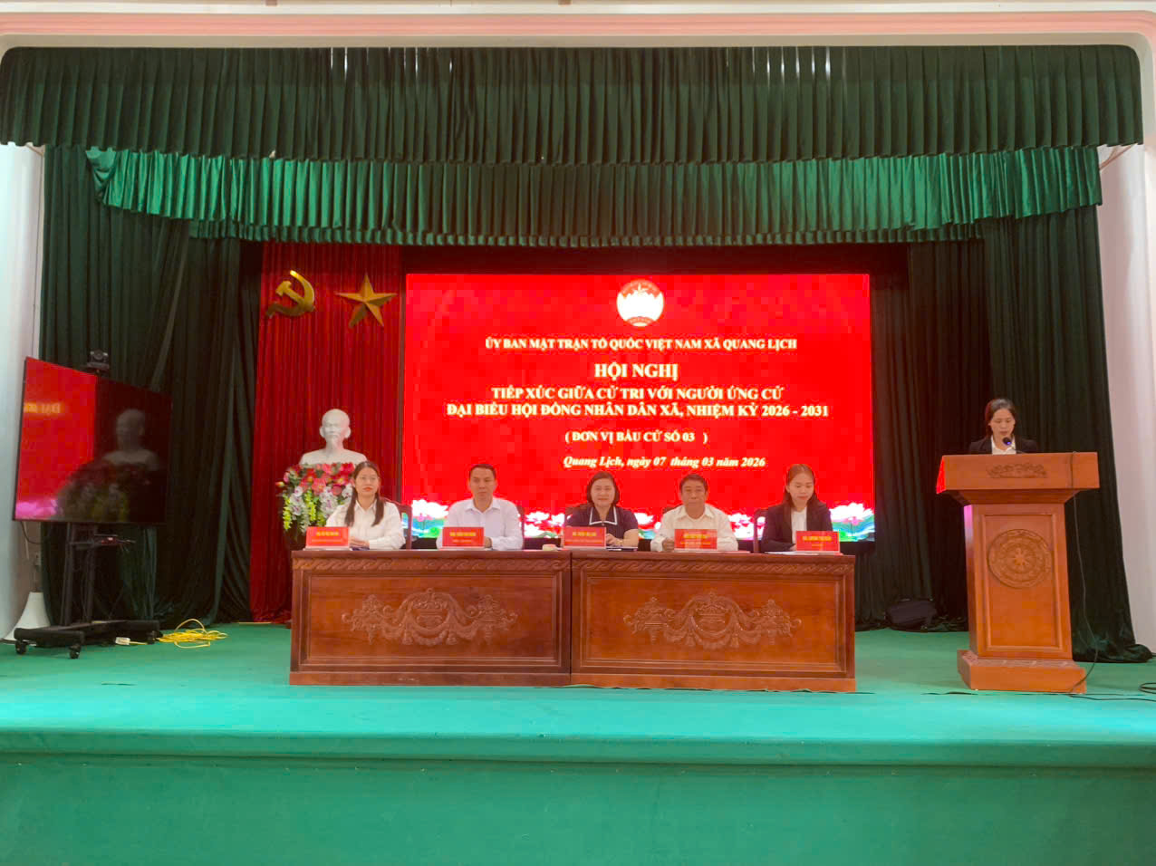 Hội nghị tiếp xúc cử tri với những người ứng cử đại biểu HĐND xã Quang Lịch, nhiệm kỳ 2026 - 2031, đơn vị bầu cử số 03