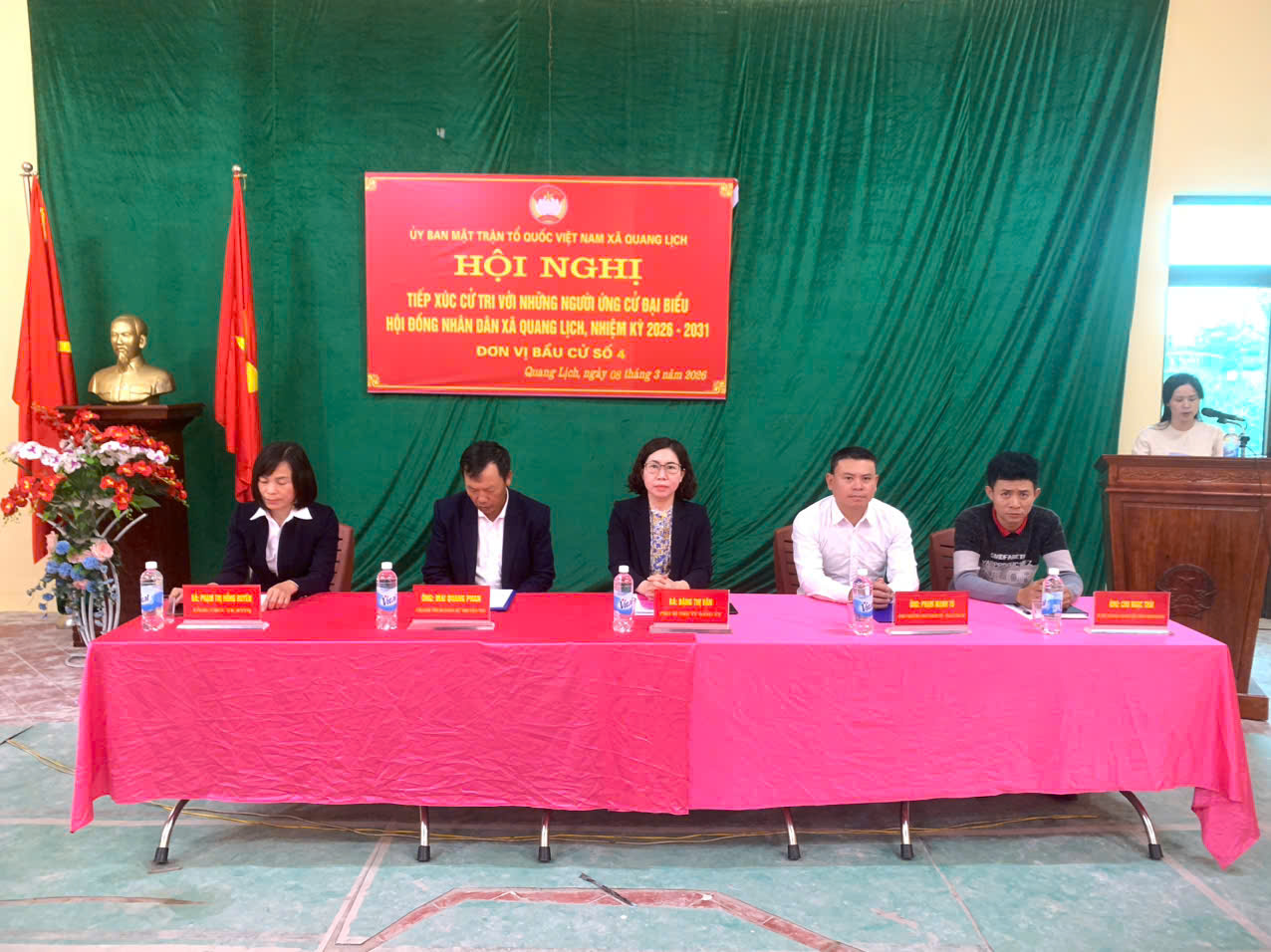 Hội nghị tiếp xúc cử tri với những người ứng cử đại biểu HĐND xã Quang Lịch, nhiệm kỳ 2026 - 2031, đơn vị bầu cử số 04